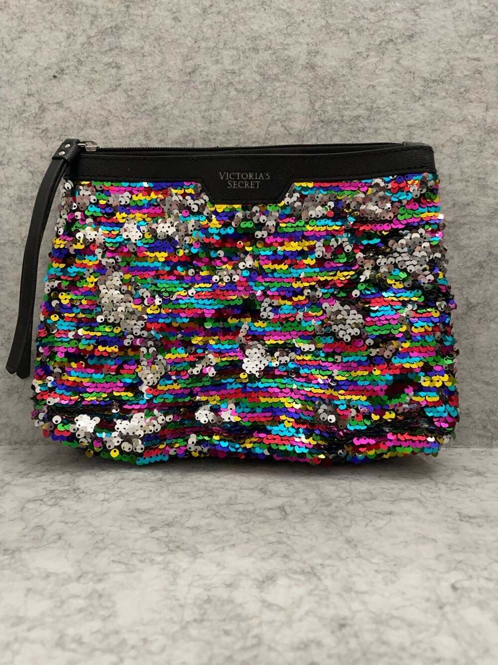 Victoria's Secret Rainbow Sequin Wristlet Pouch